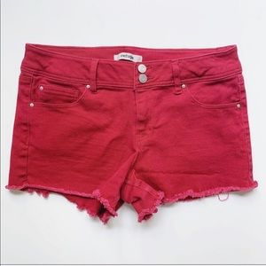 🌿Refuge Red Cutoff Jean Shorts